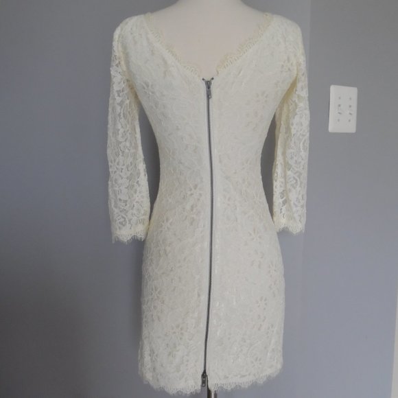 Diane Von Furstenberg Ivory Zarita Lace‎ Mini Dress - Picture 10 of 15